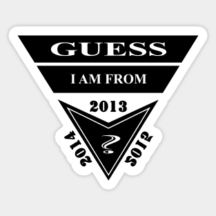 GUESS, I AM FROM? SAMER BRASIL 2013 2014 2015 Sticker